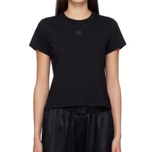 Alexander Wang Puff Logo Shrunken Tee Size Small